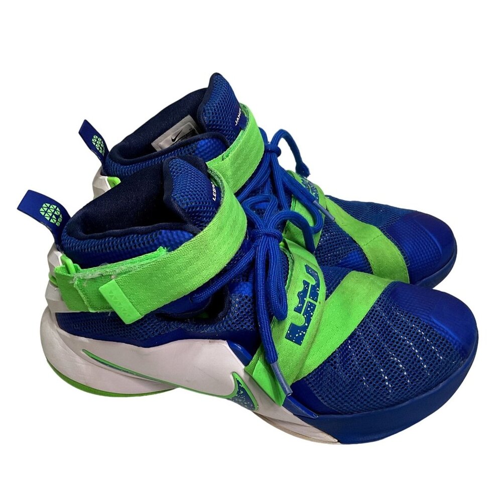 Nike Lebron Soldier 9 Sprite Shoes 749417 Sz 8.5 Green Basketball Athletic Mens
